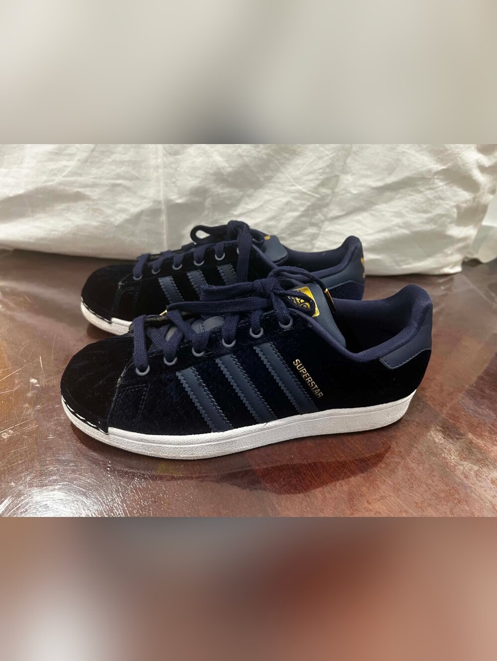 Adidas Superstar Navy Velvet Sneakers